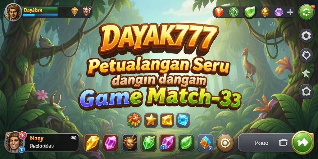 Screenshot DAYAK777 menampilkan gameplay Match-3 yang mengasyikkan.
