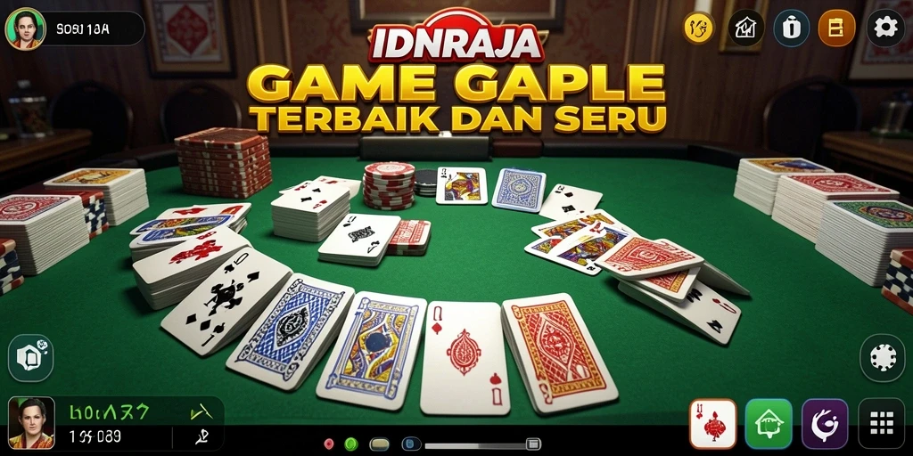 Screenshot gameplay IDNRAJA menampilkan keseruan bermain Gaple.