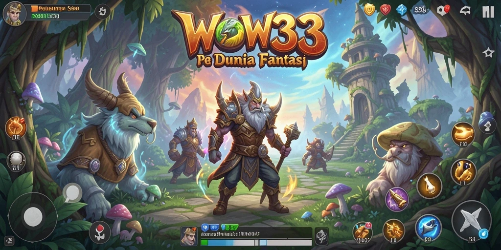 Screenshot gameplay WOW33 menampilkan petualangan yang mendebarkan di dunia fantasi.